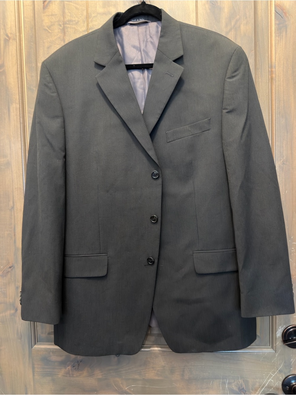 Michael Kors Men's Subtle Pinstripe Dark Gray Blazer. Size 44R